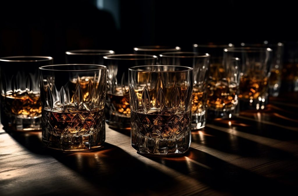 Luxury whiskey celebration at the elegant bar generated by artificial intelligence