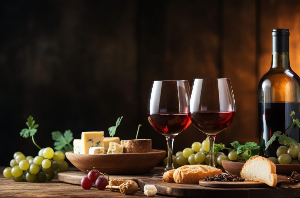 Wine essentials laid out for a relaxing evening.